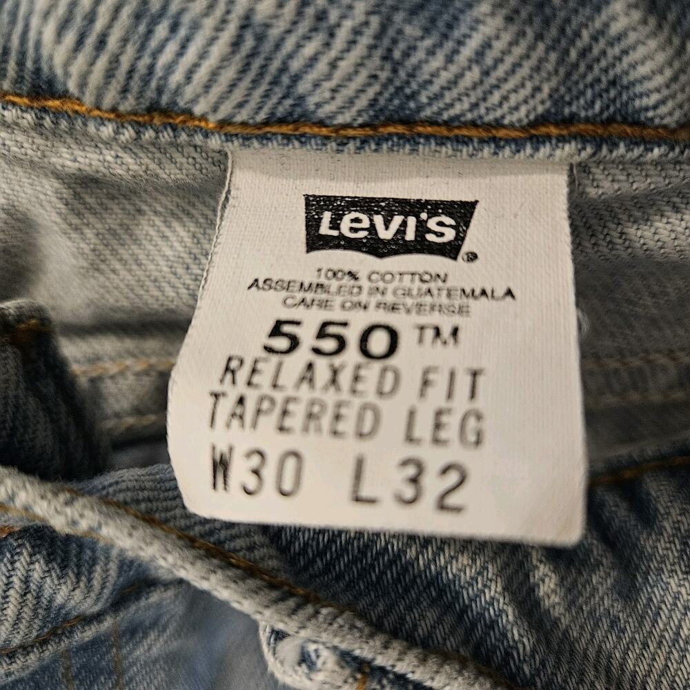 Levi's 550 Relaxed Fit Mens Jeans 30x32 (28x29.5) Light Wash 90's - Picture 8 of 9